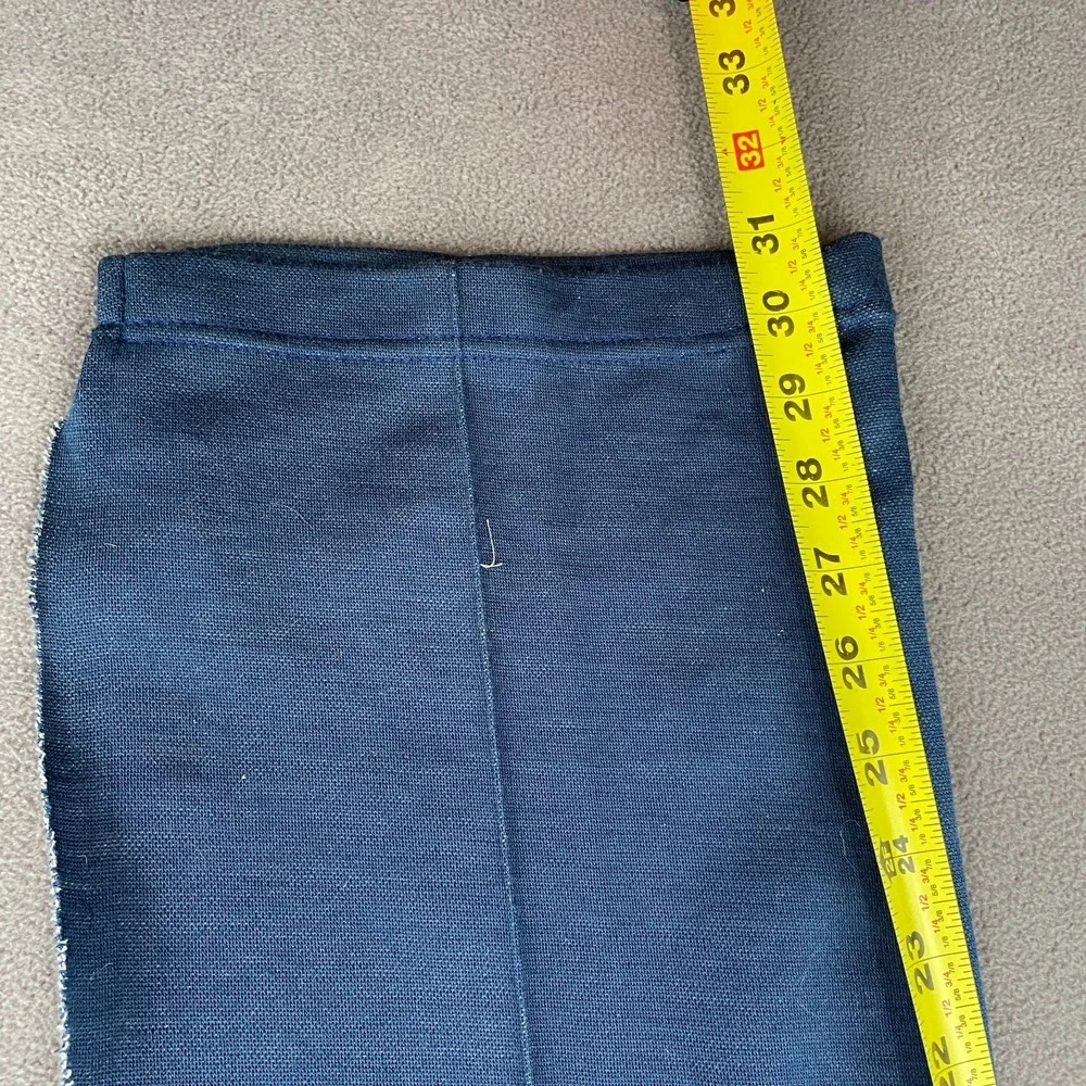 Vintage 70s Nike Sportswear Track Pants Sz M Blue Seamed Script Logo‎ Ankle Zip